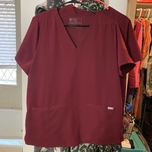 FIGS scrub top (maroon)